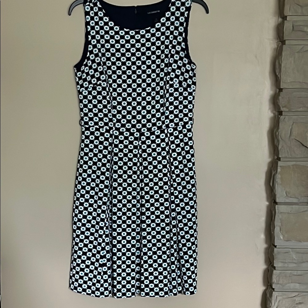 Liz Claiborne Blue and White pleated Mini Dress